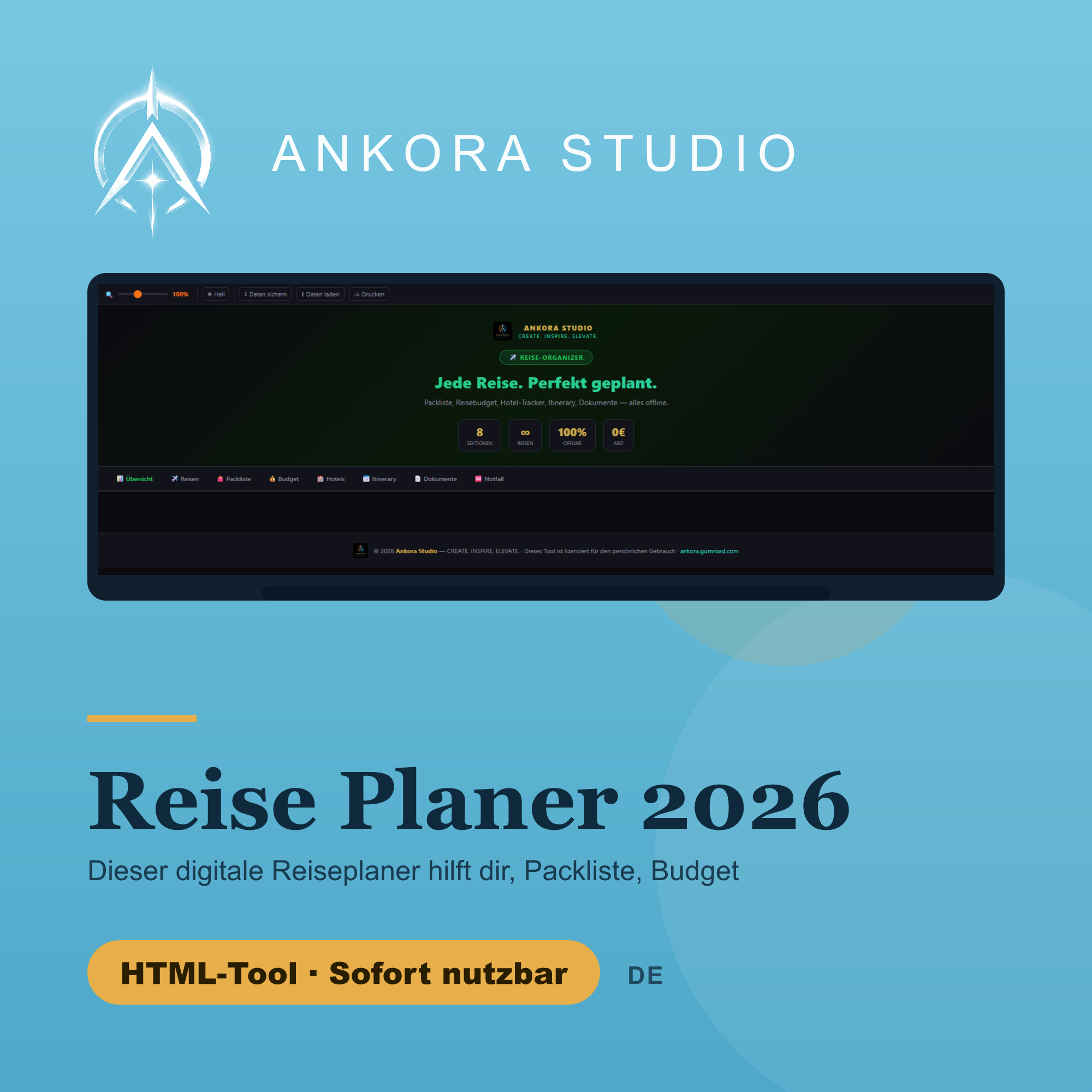 Reise Planer 2026 Deutsch