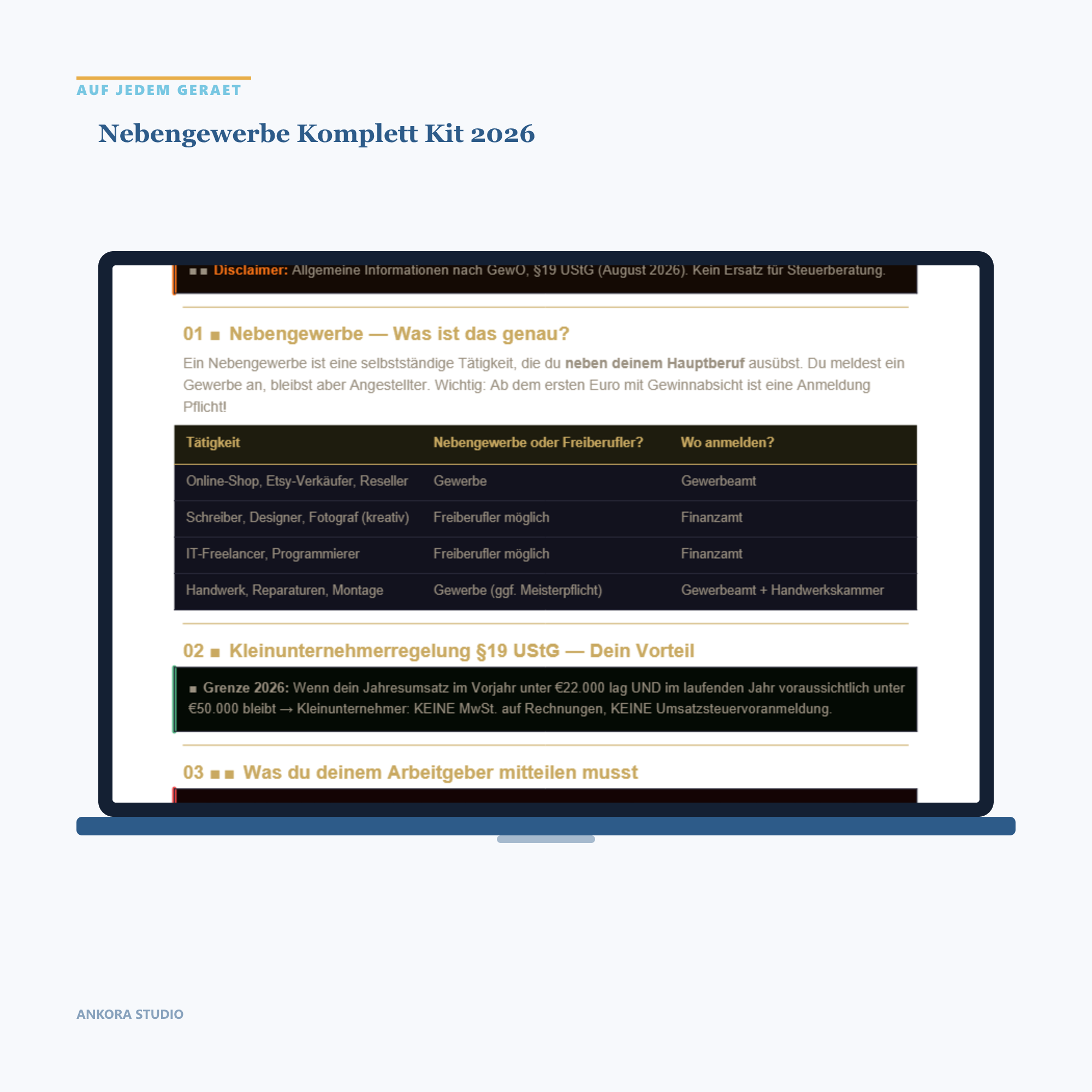 Nebengewerbe Komplett Kit 2026