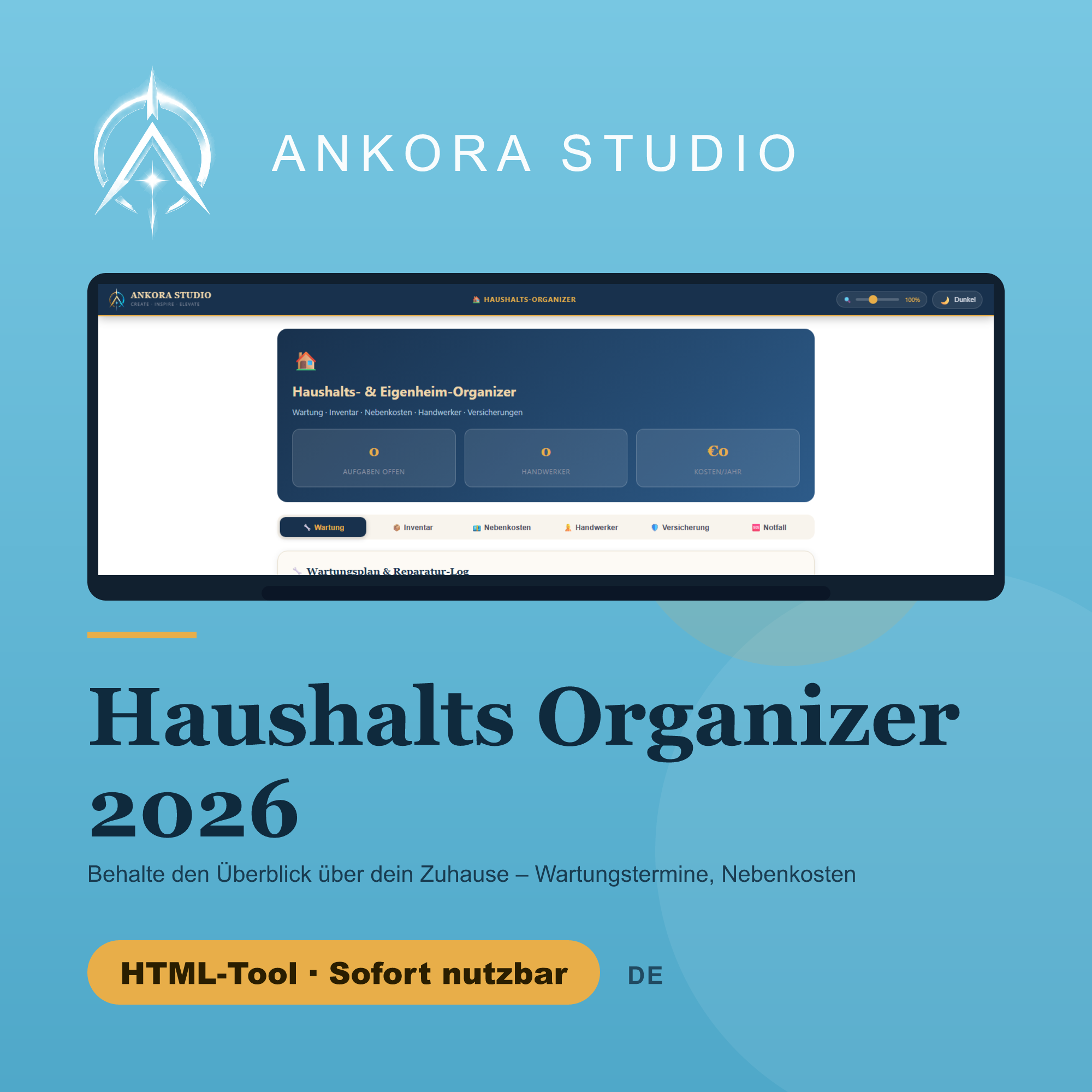 Haushalts Organizer 2026 Deutsch